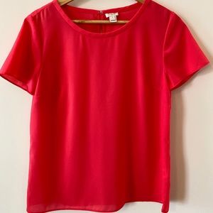 J.Crew Hot Pink Sheer Women’s Small Summer Blouse